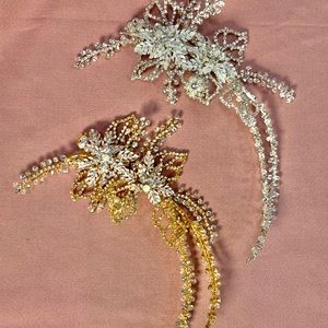 Gold Or Silver Sparkly Bridal Headpiece Floral